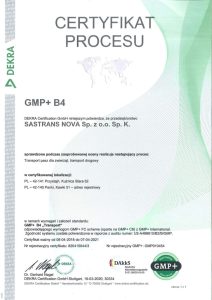 Dokument certyfikat-procesu SASTRANS NOVA