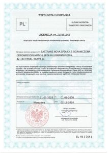 Dokument licencja-2025 SASTRANS NOVA